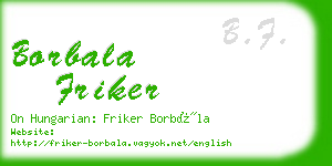 borbala friker business card